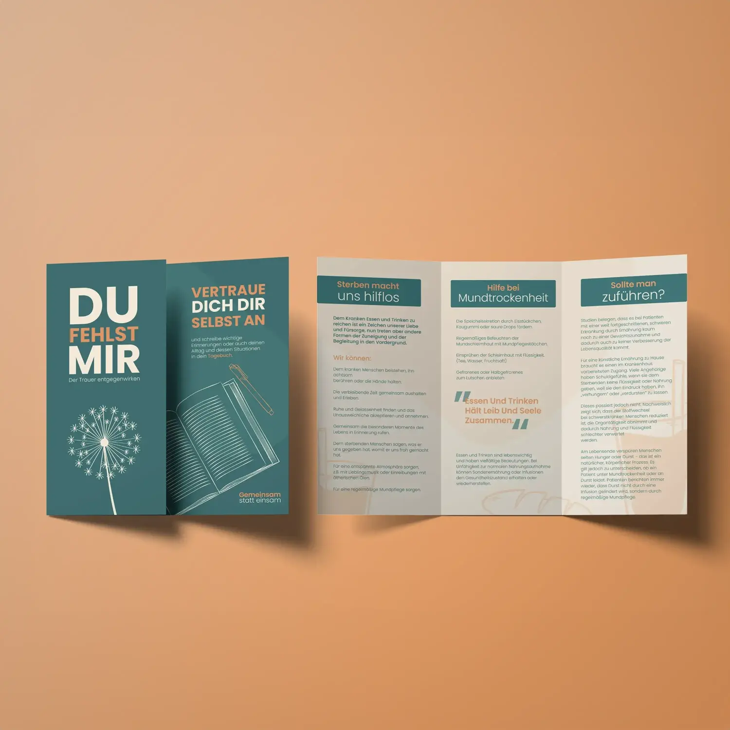 Ansicht von zwei Flyern für den Hospizverein