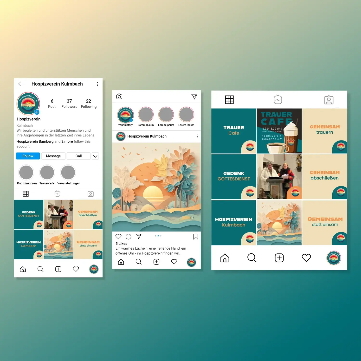 Social Media Brand Idee für den Hospizverein